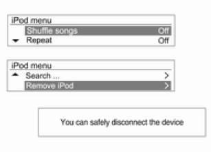 Menu iPod → Ejectar iPod