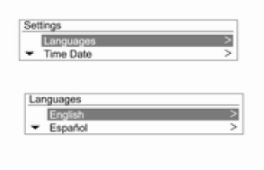 Tabela de informação para o menu de Configuração do Sistema