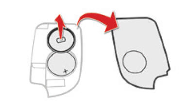 Substituição da pilha da chave electrónica