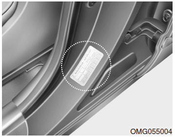Etiqueta da especificação epressão dos pneus 