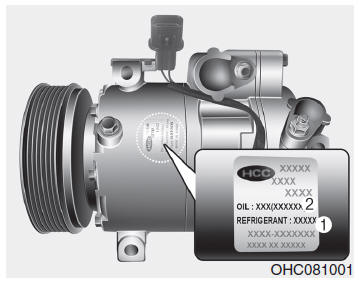 Etiqueta do compressor do ar condicionado